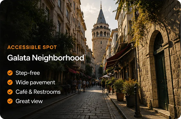 Accessible route through the Galata neighbourhood